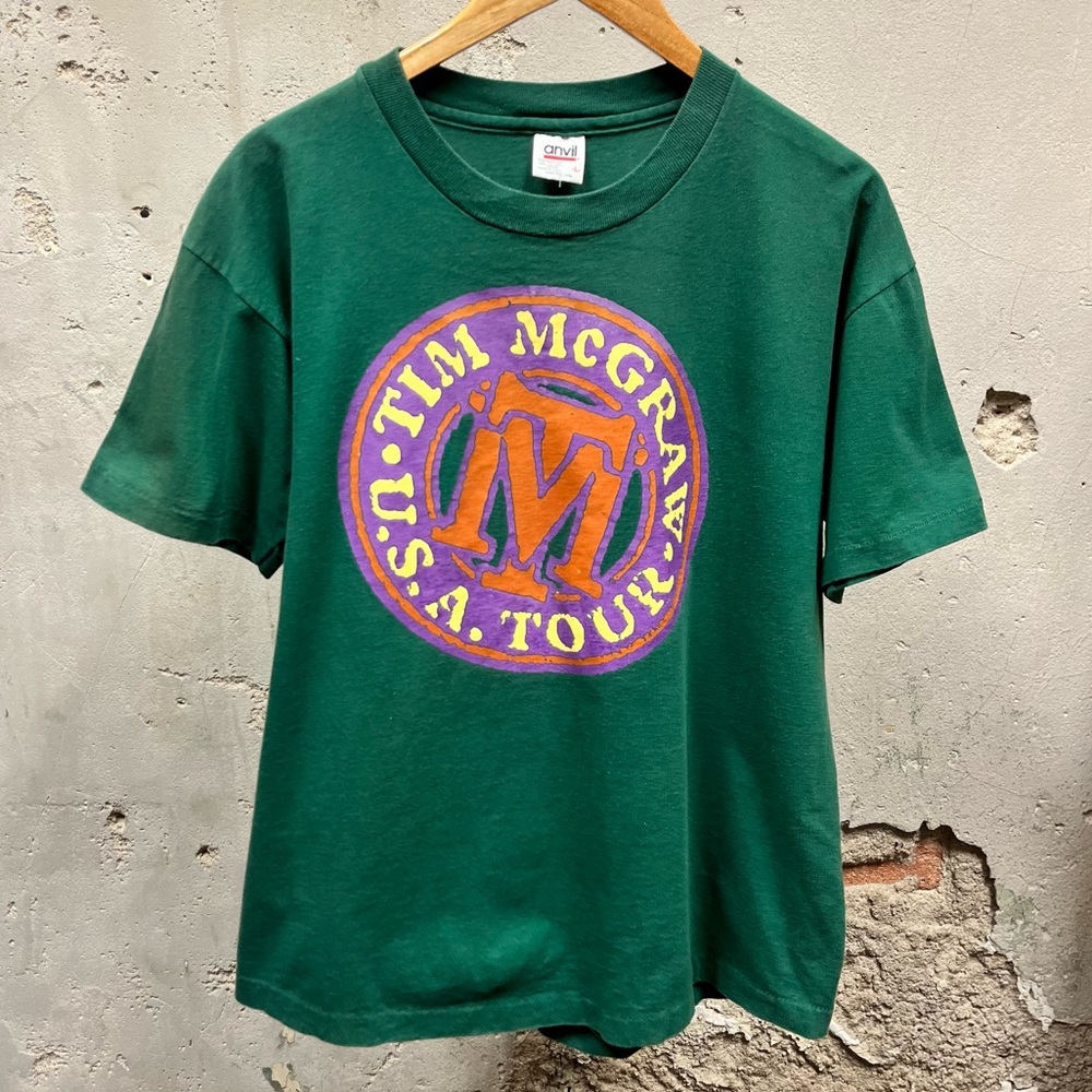 Vintage 1994 Tim McGraw Green Dance Hall Doctor 90s Green Unisex Concert Tee L